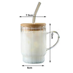 Copo com Alça Vidro + Canudo e Tampa Madeira