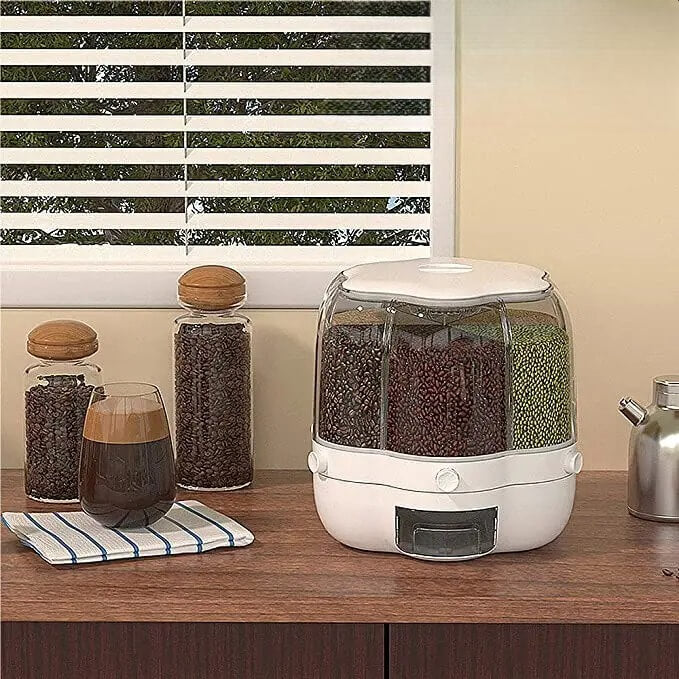 Dispensador de Alimentos Giratório para Cozinha