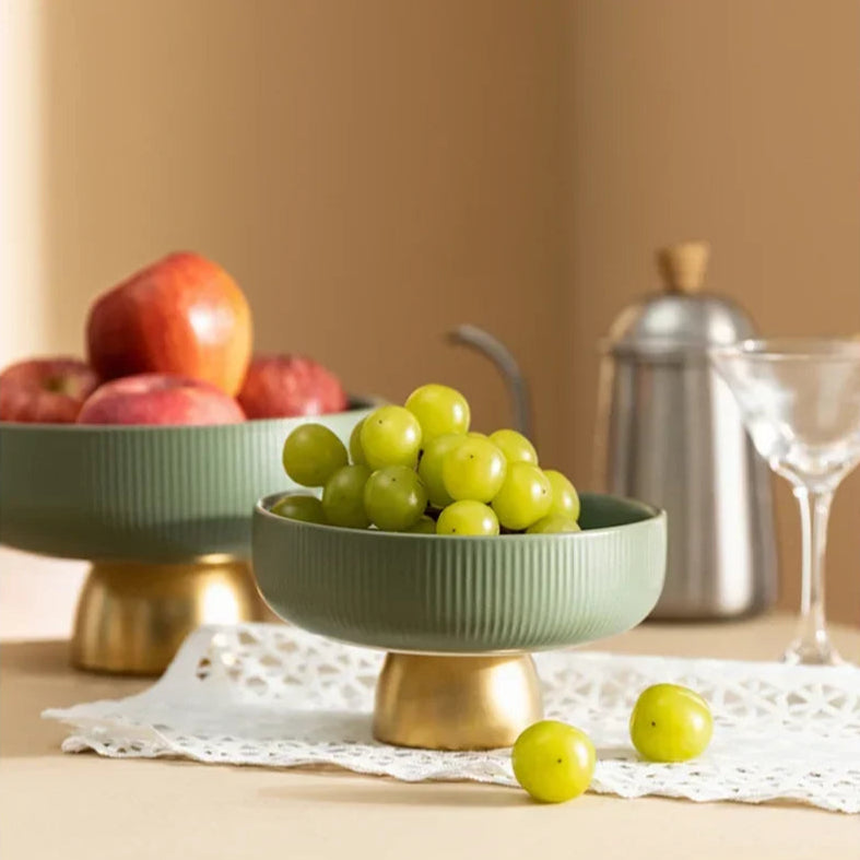 Fruteira Decorativa Luxy Cerâmica e Inox