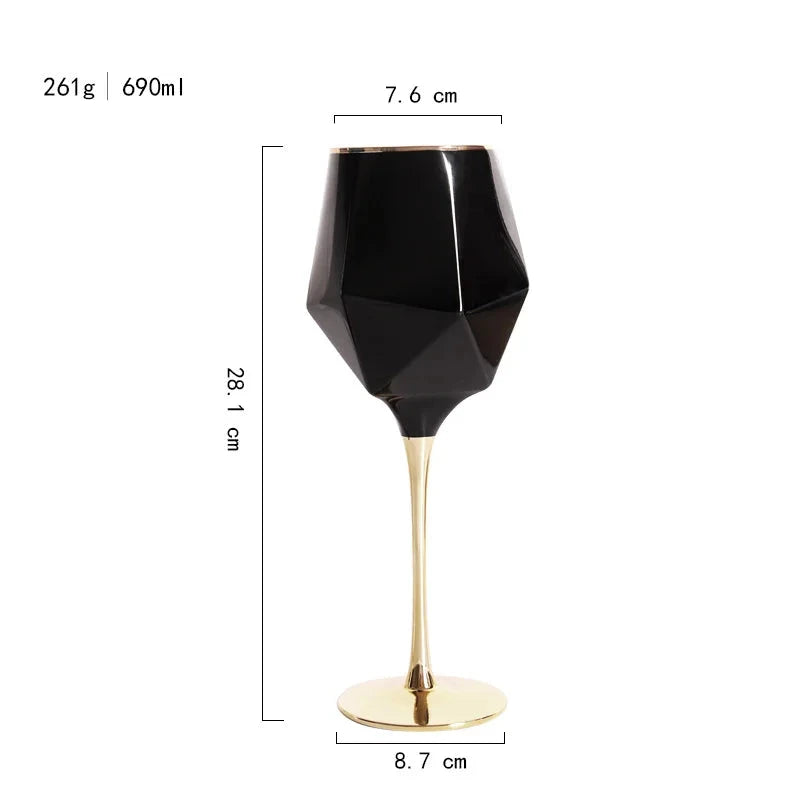 Linha Black Taças e Copos Geométricos de Vidro 4 Modelos
