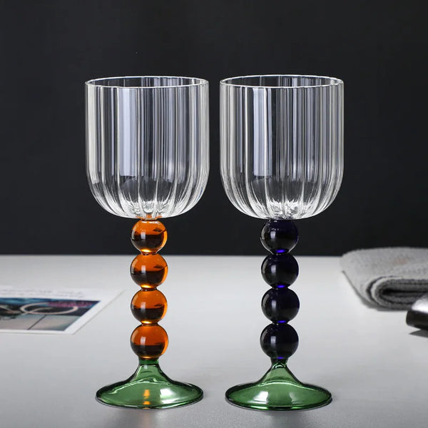 Taça Listrada Duo Color de Vidro - 360ml