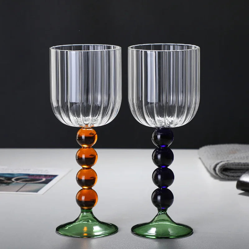 Taça Listrada Duo Color de Vidro - 360ml