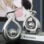 Escultura Moderna Abstrata em Cerâmica