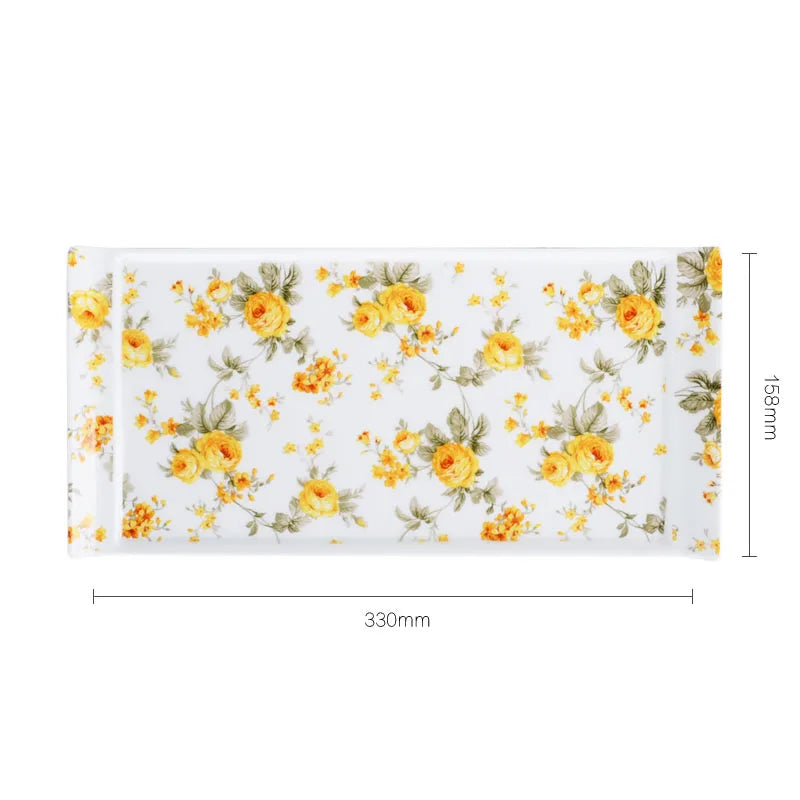 Acessórios de Banheiro em Cerâmica Floral Nórdica