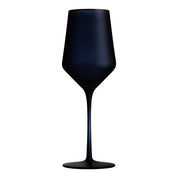 Taça de Cristal Fosco Nórdico com Elegante Borda Dourada