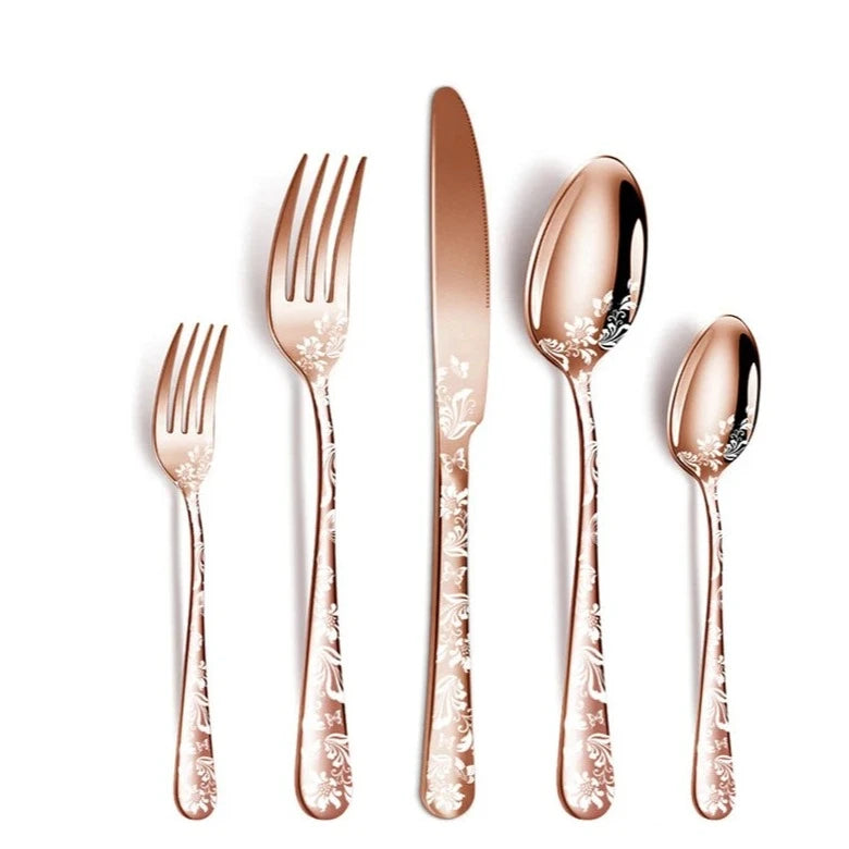 Conjunto Talheres Ramalhete 20 Pcs em Inox