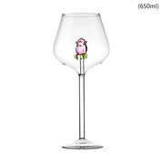 Taça de Vidro Criativa Rosas Espelhada