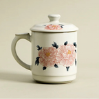 Caneca de Chá Peônia em Cerâmica - 400ml