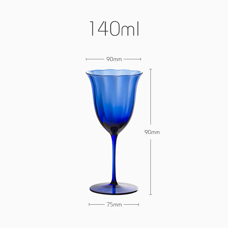 Taças de Cristal Azul Safira para Vinho e Coquetéis
