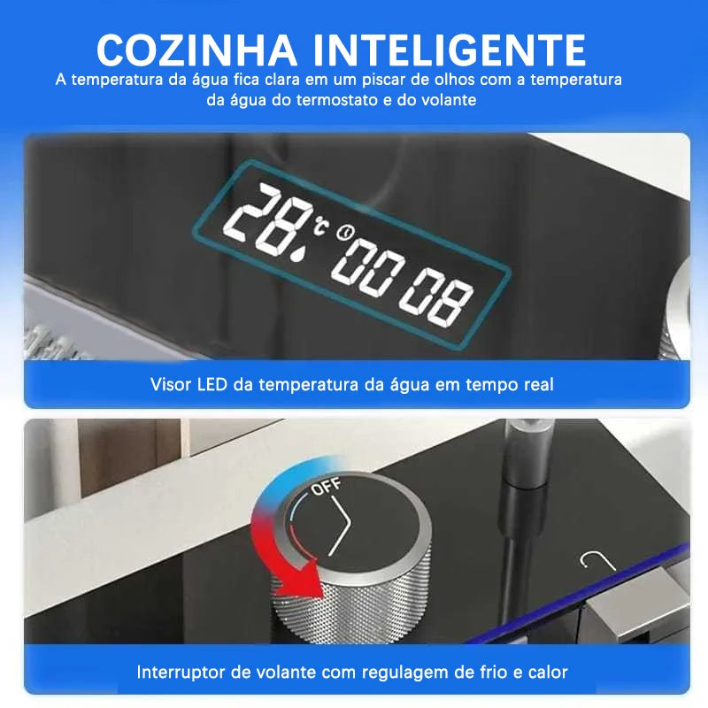 Pia Inteligente para Cozinha Cuba + Display Led