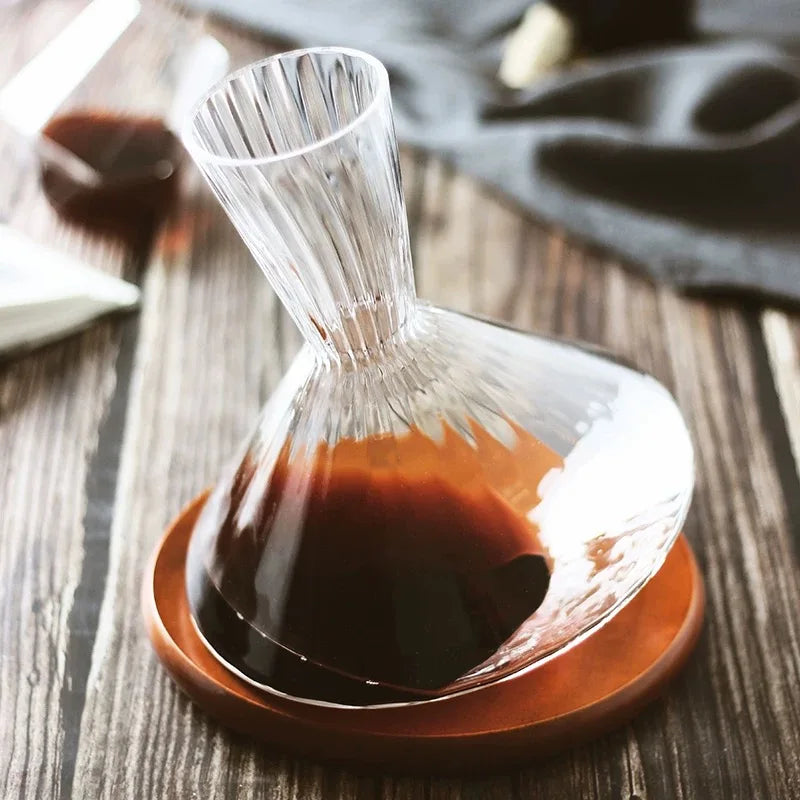 Decanter de Cristal com Base Giratória 360° para Vinho e Whisky - 750ml
