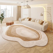 Tapete de Pelúcia Creme - Design Irregular e Sofisticado