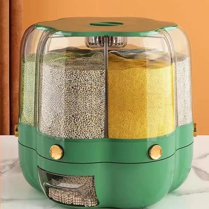 Dispensador de Alimentos Giratório para Cozinha