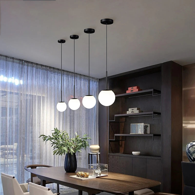 Luminária Led Bola de Vidro Moderna