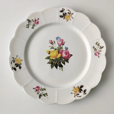 Placa cerâmica retro do bolo para o casamento, Pratos de sobremesa vintage, Jantar Pastoral, Serviço doméstico, Louça para casamento