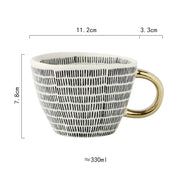 Caneca Geometric Pintada a Mão - 330ml