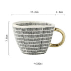 Caneca Geometric Pintada a Mão - 330ml