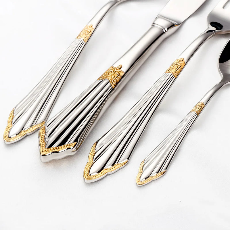 Kit Talheres Prata em Aço Inox - 8pcs
