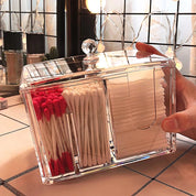 Organizador de Cotonetes em Acrílico Transparente