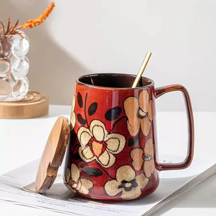 Caneca cerâmica fofa criativa, Caneca de café da manhã, Copo de cereais e leite, Xícara isolada de café e chá com Spo, 780ml