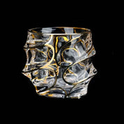 Copo de Cristal com Detalhes Dourado