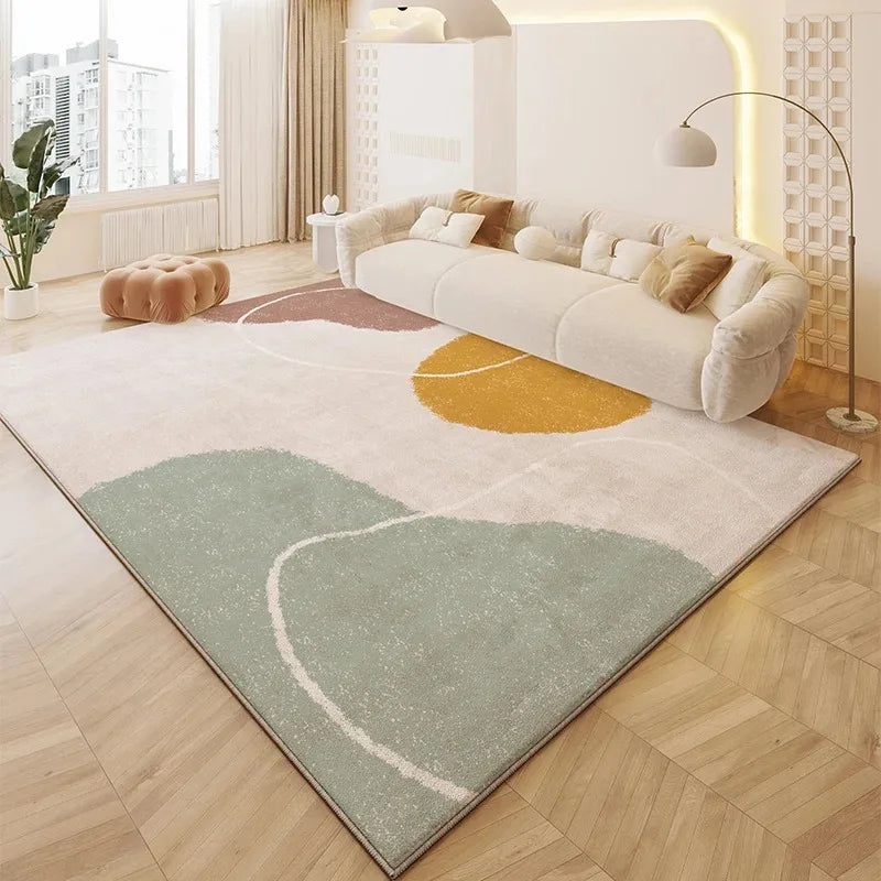 Tapete De Pelúcia De Forma Irregular De Cor Creme, Tapete Do Quarto Da Sala De Estar, Mesa De Café De Cabeceira Macia, Esteiras De Vestiário