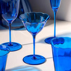 Taças de Cristal Azul Safira para Vinho e Coquetéis