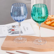 Taça de Cristal Colorida Design Pontilhado - 450ml