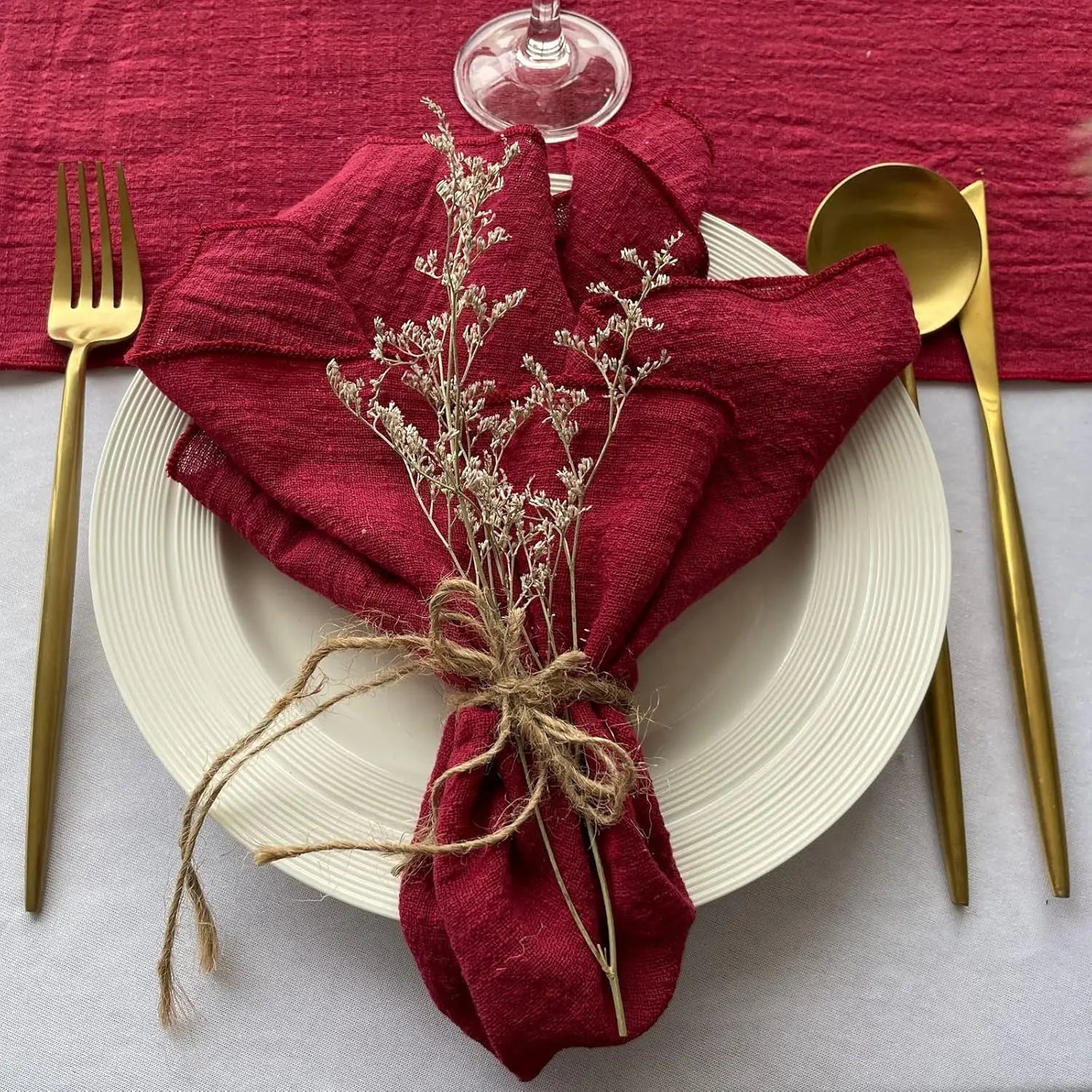 Guardanapos de Algodão Feitos à Mão 32x32cm - Conjunto de 10pcs