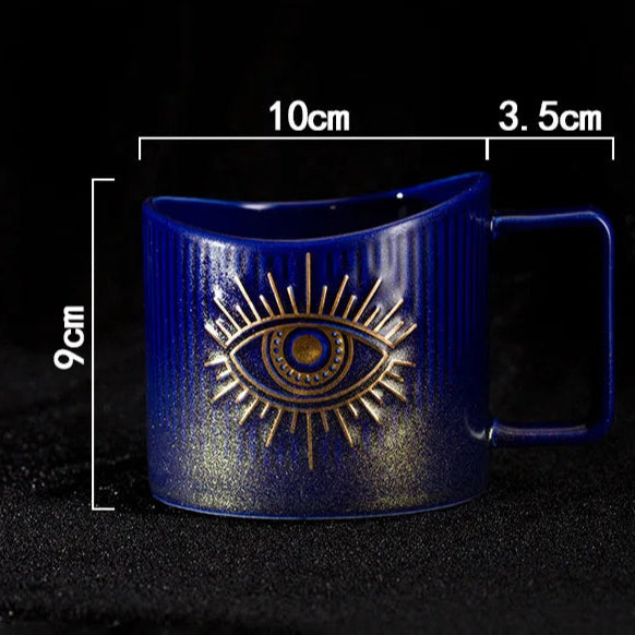 Criativo copo de café cerâmica gradiente em forma de óculos porcelana caneca escritório beber copo grande capacidade presente decoração para casa