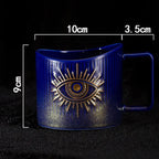 Criativo copo de café cerâmica gradiente em forma de óculos porcelana caneca escritório beber copo grande capacidade presente decoração para casa