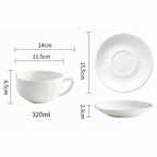 Conjunto de Xícara em Porcelana com Acabamento Pedra Nobre - 320ml