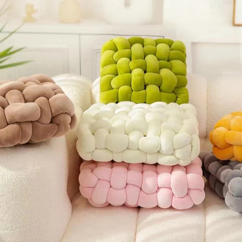 Almofada Trançada Feita a Mão