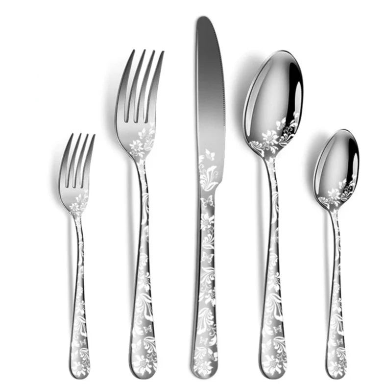 Conjunto Talheres Ramalhete 20 Pcs em Inox