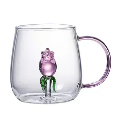 Caneca de Vidro Criativa Nature Vários Modelos 3D