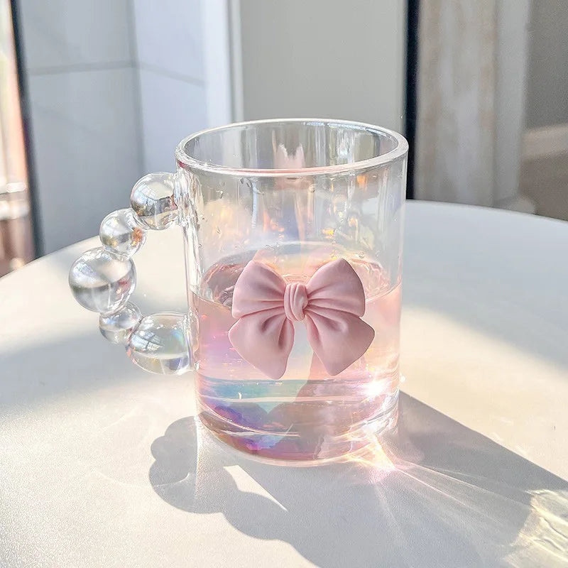 Caneca de Vidro Bolha e Laço