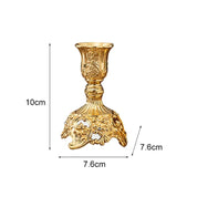 Castiçais Gold em Metal Kit 2 Pcs