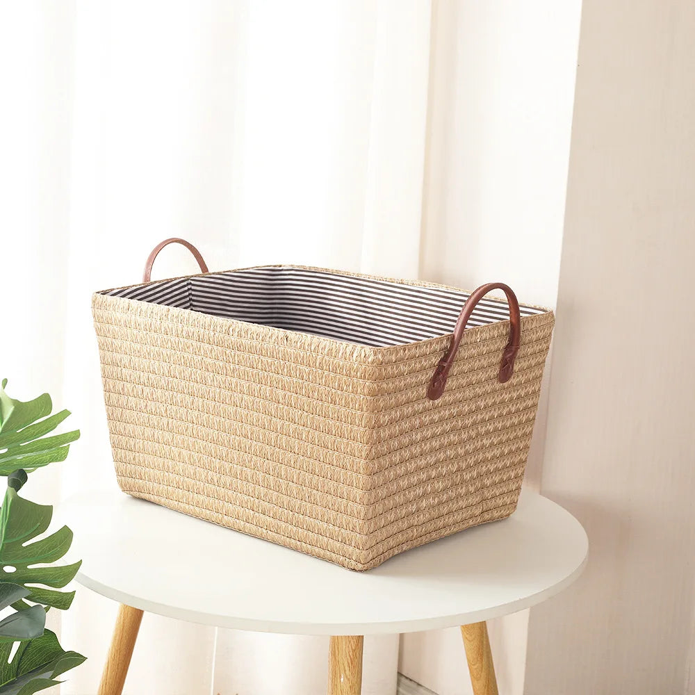 Cesta Organizadora Dobrável em Rattan Vintage