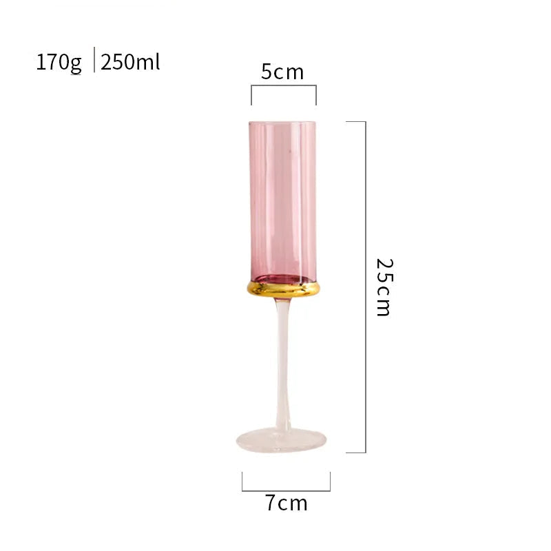 Vidro de vinho tinto dourado nórdico, vidro de cristal, champanhe, suco doméstico, copo de vinho, modelo de sala, bar, utensílios de bar