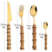 Conjunto Talheres de Bambu 24 Pcs