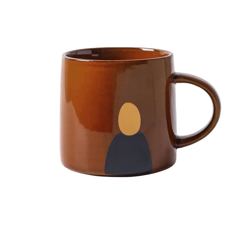 Chá de leite canecas de café drinkware melhor presente de aniversário estilo nórdico moderno e minimalista pintura abstrata escritório cerâmica xícara de café caneca