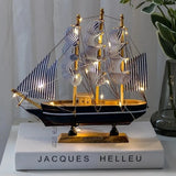Veleiro em Madeira - Adorno com Luz