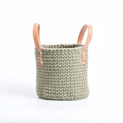 Cesta de armazenamento com alça de couro tricotada à mão, cesta de tecido de corda de algodão, cesta de armazenamento doméstico, desktop, cestas de flores criativas