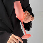 Taça Glamour de Vidro Fosco Rosa