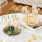 Metal Glass Cup Storage Rack, Em forma redonda, Resistente ao esmagamento, Dreno, Criativo, Casa, Cozinha, Decoração Bar
