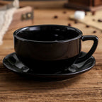 Conjunto de Xícara em Porcelana com Acabamento Pedra Nobre - 320ml