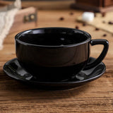 Conjunto de Xícara em Porcelana com Acabamento Pedra Nobre - 320ml