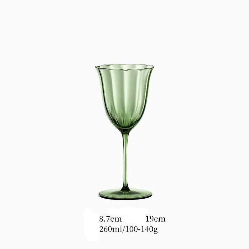 Taças de Cristal Verde Nórdico Retrô