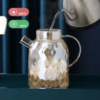 Ambarina cor diamante vidro chaleira doméstica resistente ao calor copo engrossado casa suco flor bule 1750 ml