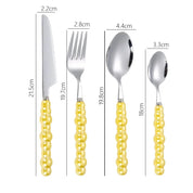 Conjunto Talheres Pérola 4 Pcs em Aço Inox